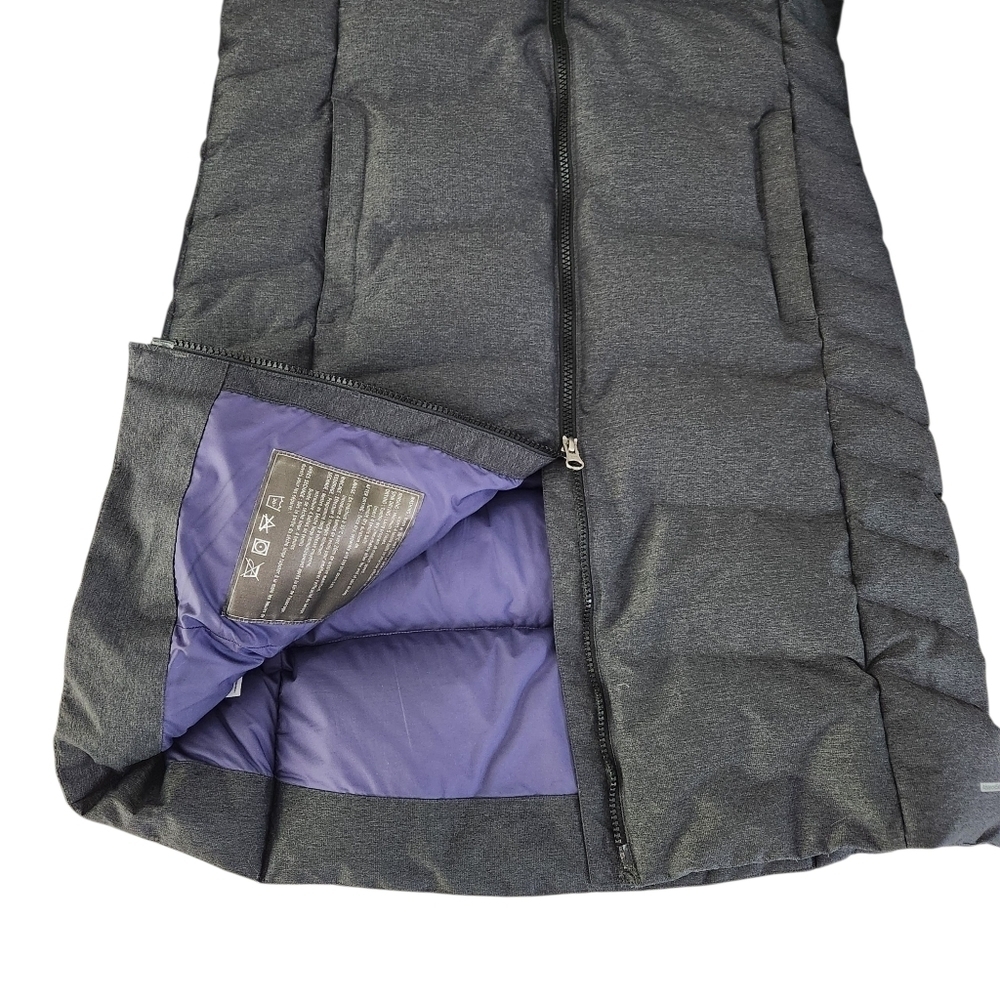 SALOMON Women's Coteaux Long down parka puffer hooded Jacket dark grey small - Picture 7 of 16